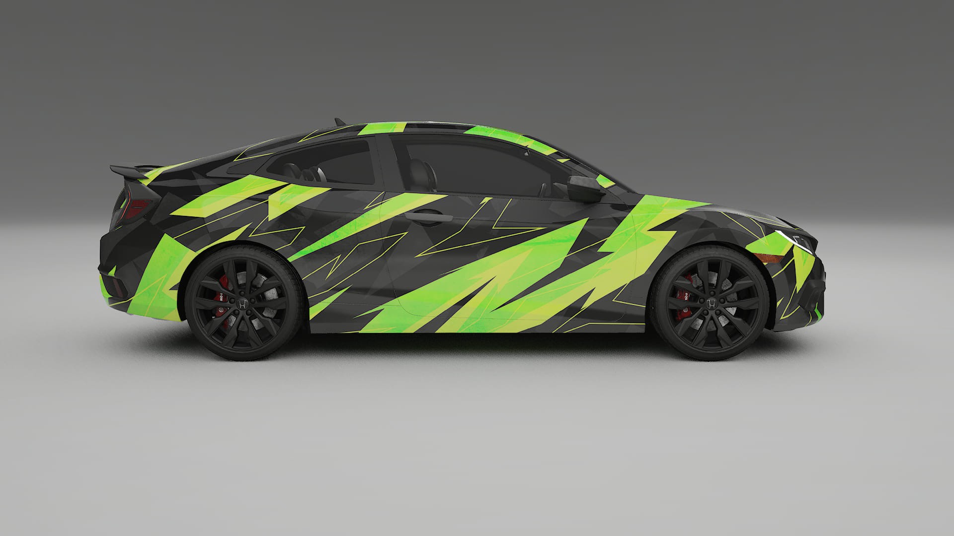 Honda Civic coupe prefacelift pre-LCI NINJA TURTLES – Design-Wrap PPF-Kit aus bedruckbarer Polyurethanfolie