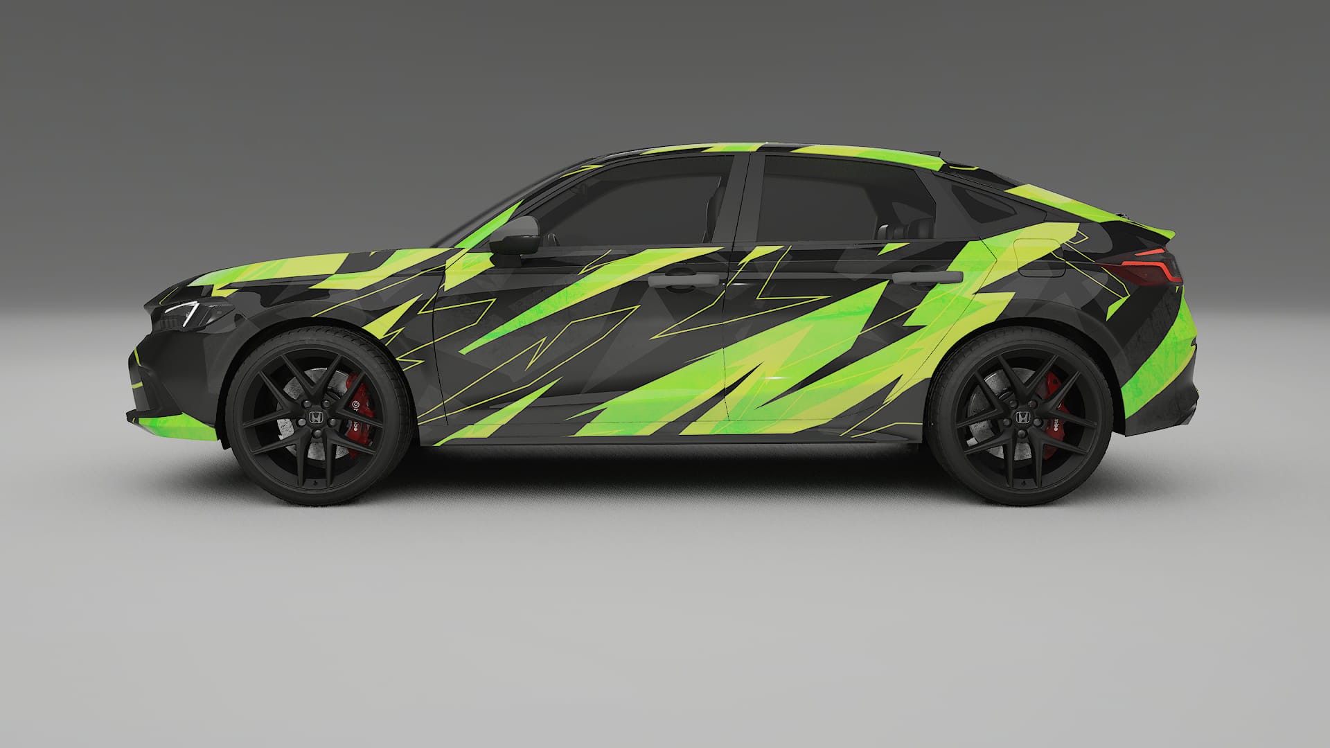 Honda Civic hatchback NINJA TURTLES – Design-Wrap PPF-Kit aus bedruckbarer Polyurethanfolie