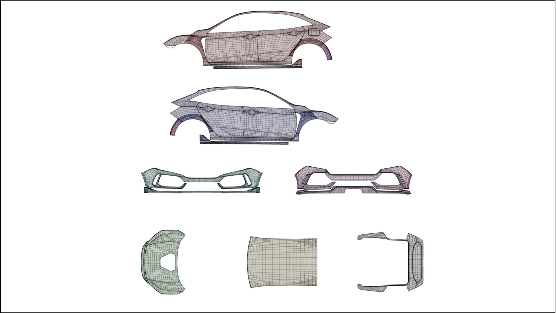 Honda Civic Type R TPU Lackschutzfolie | LAGOON Farbwechsel PPF – Komplett-Vorgeschnittener Kit